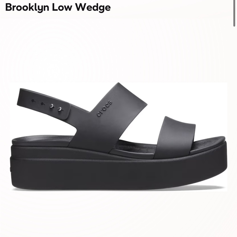 CROCS Women's Brooklyn Wedge Sandals - Black